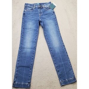 Jag Jeans Womens Petite 0 Blue High Rise Classic 5-Pocket Valentina Straight Leg